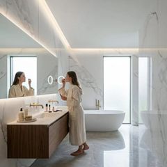 Statuario Belgia Marble-Effect Polished Porcelain Tile 240x120cm