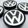 4x VW 55mm Black Chrome logo Volkswagen alloy wheel centre caps cap Hub Cover 54 Image 4