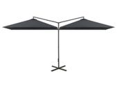 Double Parasol with Steel Pole Anthracite 600x300 cm