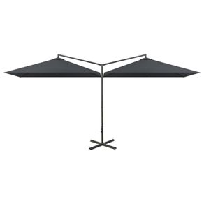 Double Parasol with Steel Pole Anthracite 600x300 cm