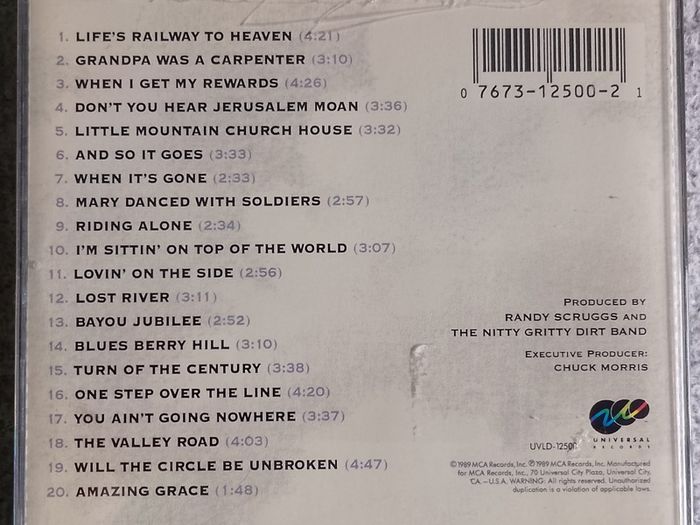 Nitty Gritty Dirt Band - Will The Circle Be Unbroken (Vol 2) CD (1989) Country Rock Bluegrass EX+