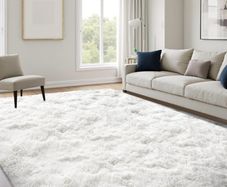 160x230 cm Large Area Carpet Fluffy Washable Soft Shaggy Anti Slip Modern Decor Mat for Bedroom Lounge Kids Nursery Room, Cream
