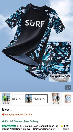 Boy's Swimwear Sets. Age 6-7