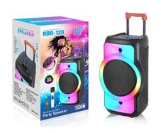 Full Beat Bass LED Panel Portable DJ Trolley Speaker with wireless mic
