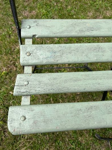 Pair of 1930s Vintage Green Folding Garden Chairs