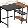 Office Desk, Computer Desk With Bookshelf PC Study Writing Desk for Home Working with Storage Shelves, Desks & Workstations for Home Office Bedroom, 100x50x75cm Image 3