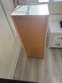 IKEA MICKE Compact Desk & White Storage Cabinet