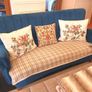 Top conditon 3-seater sofa couch teal velvet 72inches Image 3