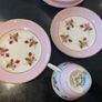 Beautiful pink and floral Royal Tara cups and saucers and plates Image 6