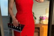 Topshop Red Sexy Laced Minidress; S size