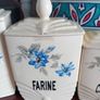 RESERVED Antique Art Deco French 5 piece kitchen storage jar set Image 4