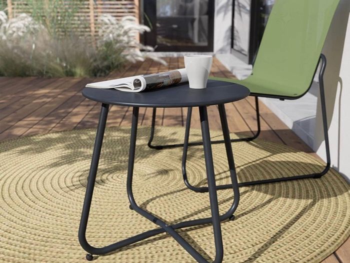 Side Table, Coffee Table, Lightweight, Weather Resistant, Beside Table for Living Room, Hallway, Bedroom, Garden, Terrace, Balcony (MULTIPLE COLOURS)