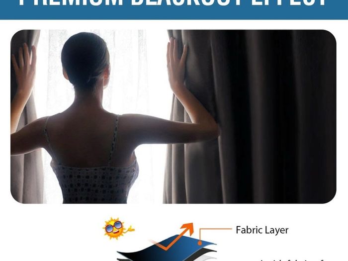 2 Panels 66"x90" Blackout Curtains Pencil Pleat Bedroom Curtain Panel for Privacy Protected Thermal Insulated