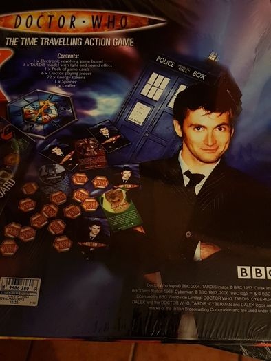 Unopened Dr who action game with electronic game board