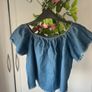 top bershka off shoulder 100% cotton denim top medium Image 2