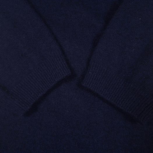 Massimo Dutti Navy Blue Shawl Collar Belted Sweater Knit Wool Cashmere Dress Size M