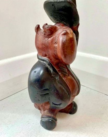Vintage Wooden Hippo Figurine