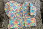Hand knit cardigan and hat 0 to 3 mths