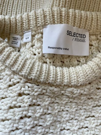 Cream Second Female Short Sleeve Knit Top-Size S