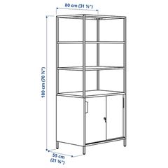 Cabinet with sliding doors, white, 80x55x180 cm