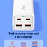 LDNIO Power Extension Desktop Power Strip & 65W USB C Charger With 2 USB-C & 2 USB-A Ports Fast Charge For Desktop Power Strip For Laptop/ Macbook/ Ipad/ Camera/ Cell Phone Image 3