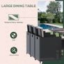 MASSIVE SALE Rattan Dining Set, 11 PC-Black /Milk White Cushions Image 3
