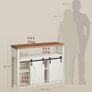 Sideboard Kitchen Cabinet Storage Cabinet with 2 Sliding Doors Adjustable Shelves Image 2