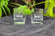 Pair Waterford Crystal Metropolis Votive Tealight Candle Holders