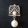 Art Deco Vintage Style Faux Pearl Silver Earrings Image 5