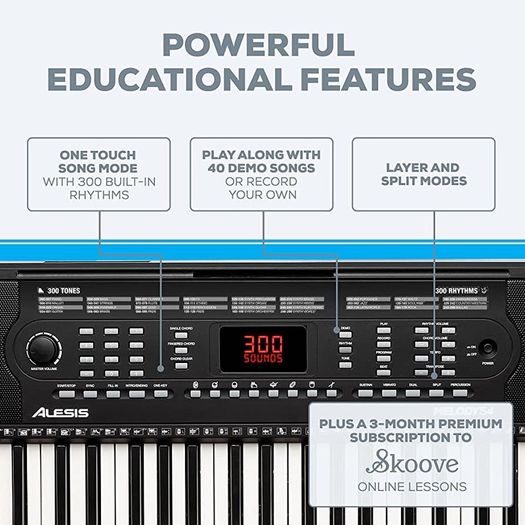 54 Key Keyboard Piano with Speakers, Microphone, 300 Sounds, 300 Rhythms, 40 Demo Songs, Educational Tools and Music Rest (FREE SHIPPING)