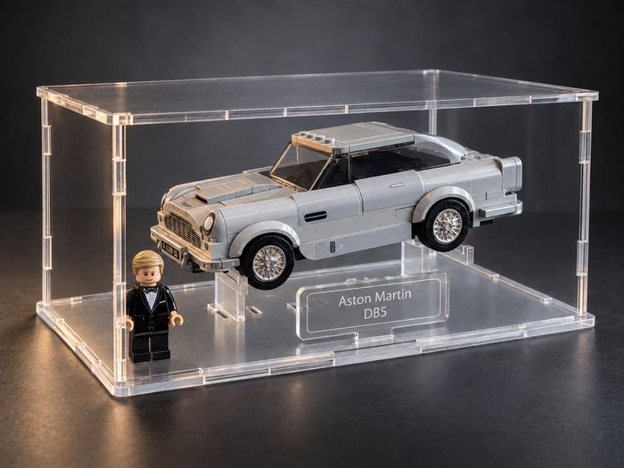 Stackable Acrylic Display Case for LEGO Speed Champions Cars | Flat-Pack Dust Cover with Display Stand