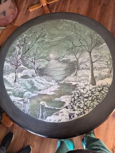 original hand painted coffee table