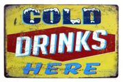 Cold Drinks ; Metal Sign