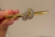 Kate Spade Gold Tone Crystal Bow Bangle