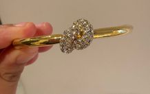 Kate Spade Gold Tone Crystal Bow Bangle