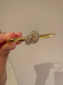 Kate Spade Gold Tone Crystal Bow Bangle