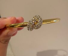 Kate Spade Gold Tone Crystal Bow Bangle