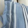 New 52cm x 52cm Oxford style Cambridge blue, French navy and white outdoor cushion Image 7