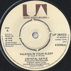 Crystal Gayle Vinyl single - Talking in your sleep