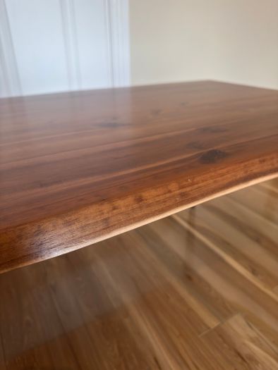 JYSK HALSKOV Style Coffee Table, Solid Wood Top, Black Legs