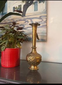 Vintage Hand Etched Vase 30cm