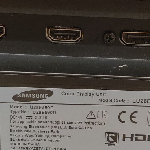 2 monitors - Samsung 4K 28" + Dell 24" cracked screen no charger