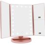 Illuminated Makeup Mirror, Trifold Vanity Mirror with 1X / 2X / 3X Magnification, Natural Looking LEDs, Touch Screen, Rechargeable Mirror Image 2