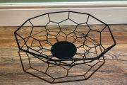 Modern Matte Black Geometric Wire Fruit Bowl