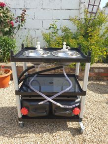 Farmers market double basins sink