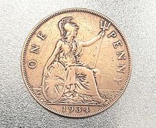 UK Penny, 1934 - George V
