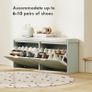 Elegant Ten Shoe Bench, with Top Seat - Green Image 4