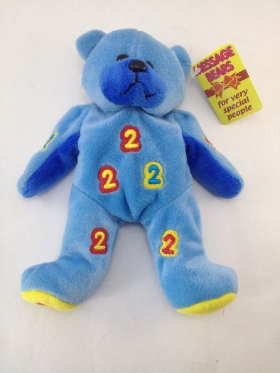 3x Vintage Message Bears Plush Teddy Bear Lot of 3 Numbers 8 1 2 New with Tags:AVAILABLE FOR COLLECTION
