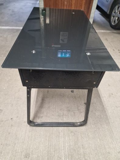 Black glass table