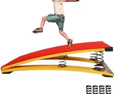 Gymnastics Springboard for Kids Vaulting Training Fitness Playing, Portable Curved Spring Board, Hard Wood Practice Equipment, Elastic Board for Home Room Athletics Training